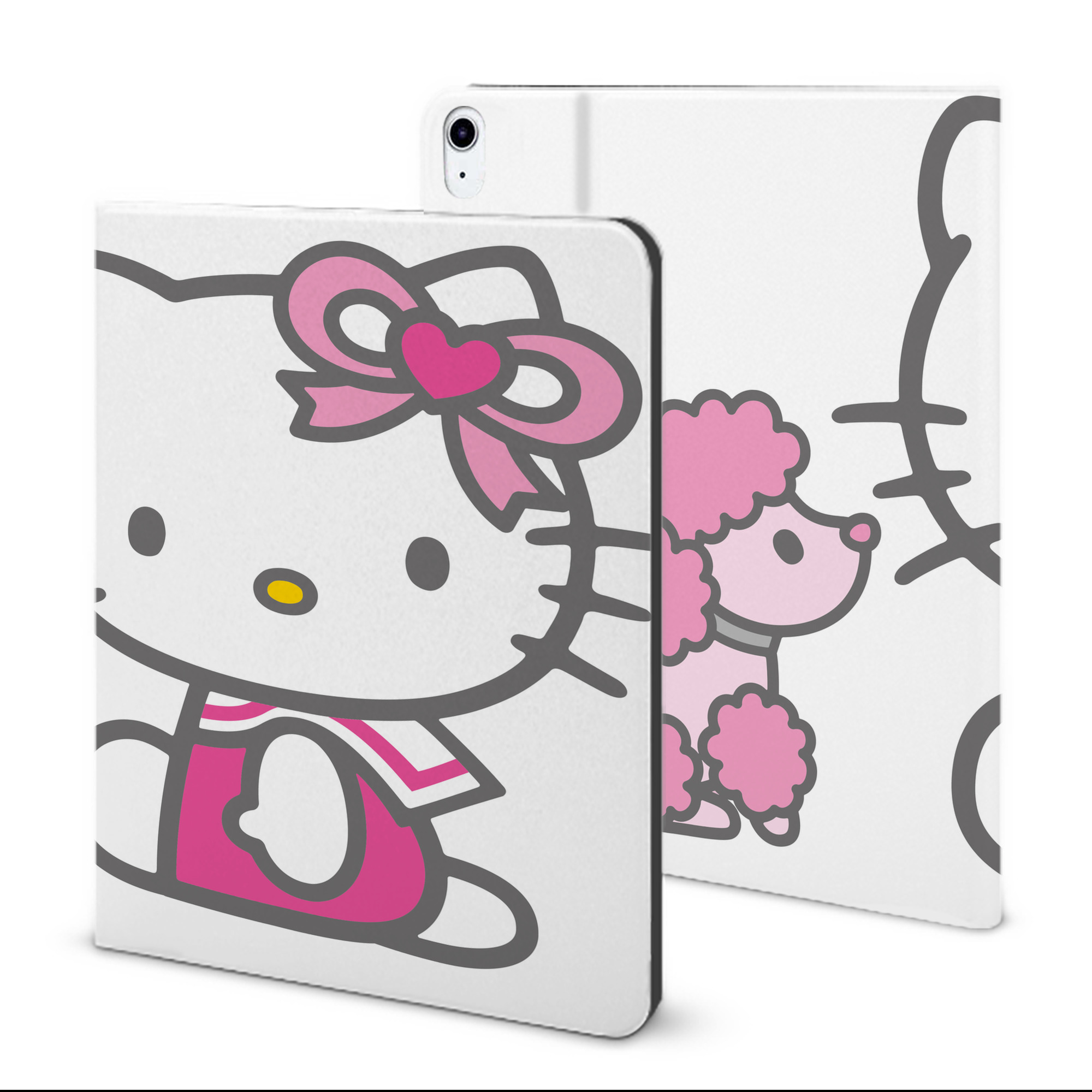 （画像用） Hello Kitty ハローキティ IPad ケース ブック型 PUレザー TPU 耐衝撃 軽量 薄型 ペン収納なし 全面保護 IPad 各モデル対応